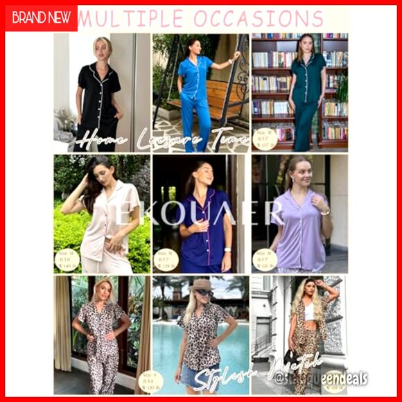 Soft Polyester Pajama Set with Ruffle Sleeves and Notch Collar, Size Small - Picture 2 of 7